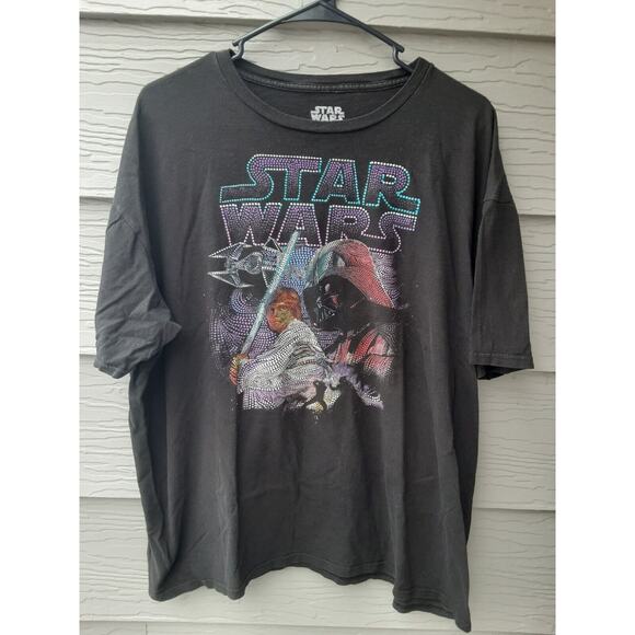 Star Wars 2XL Black Fifth Sun Luke Skywalker Darth Vader T Shirt - Picture 2 of 6